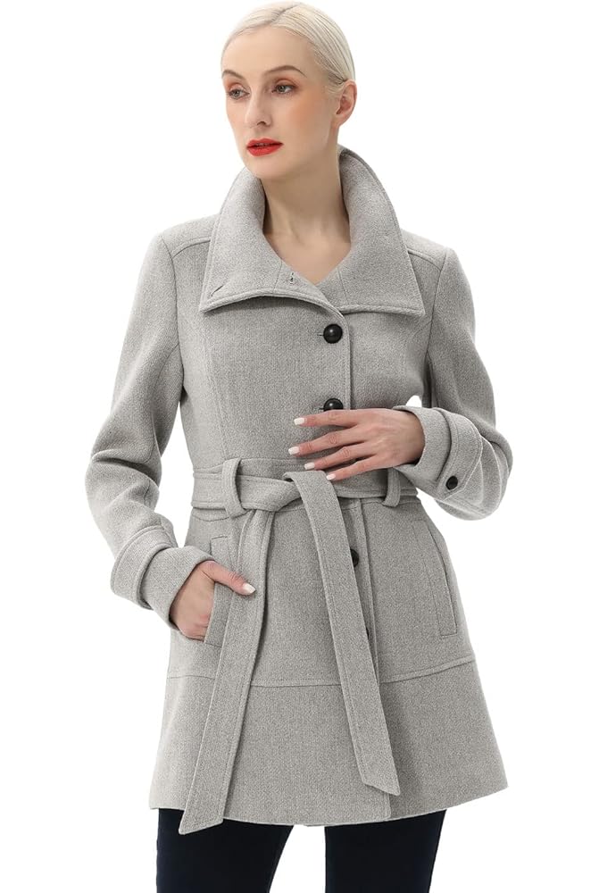 Amazon.com: BGSD Women Boucle Wool Belted Belted Walking